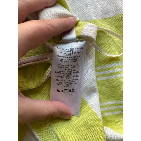 Maeve by Anthropologie Rigby Polo Tank Green White Stripe Sleeveless Size XS - Picture 6 of 6